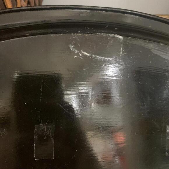 VTG Large Folk Art Toleware Tray Black Hand Painted Fruit 22x17.5” AAFA Cottage - Picture 11 of 12